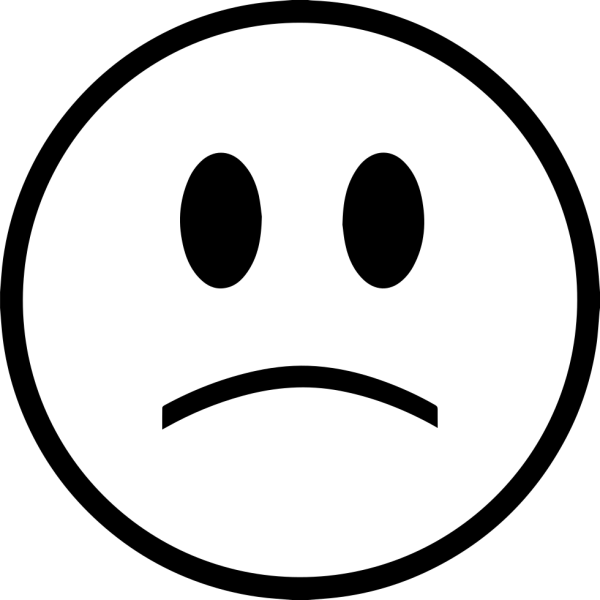 Грустный смайлик черно белый