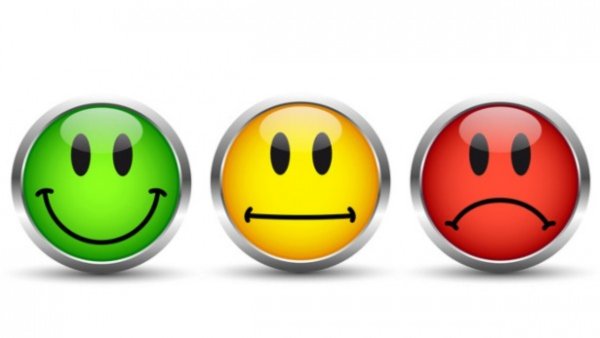 Смайлики зеленый желтый красный