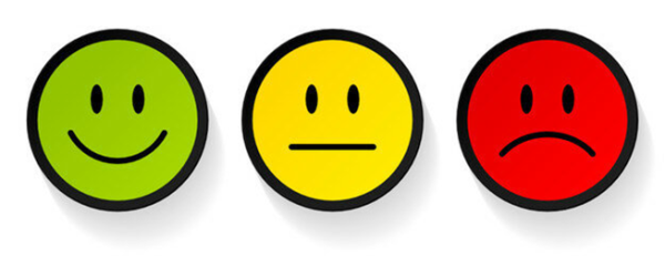 Смайлики зеленый желтый красный