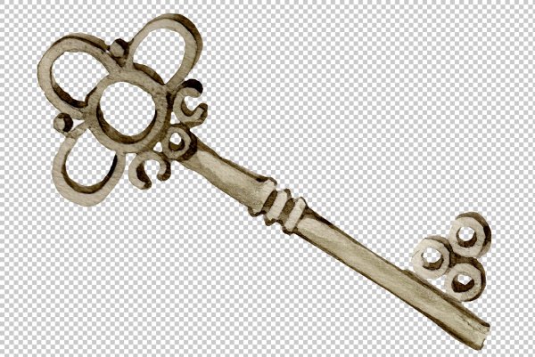 Старинные ключи на прозрачном фоне