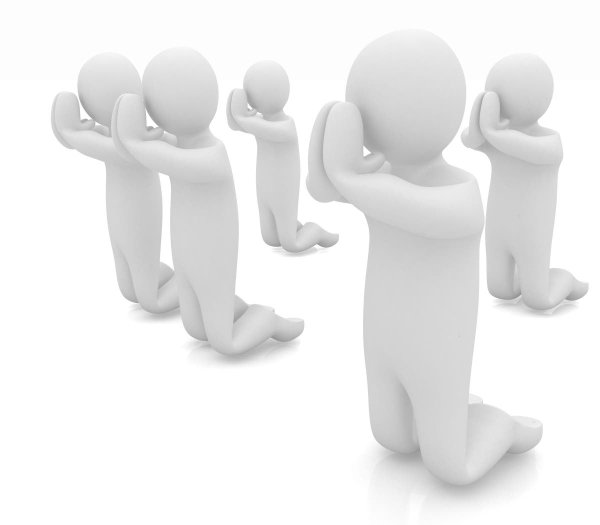 Силуэт человека на коленях