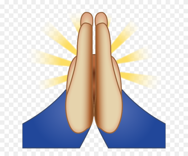 Молится на прозрачном фоне