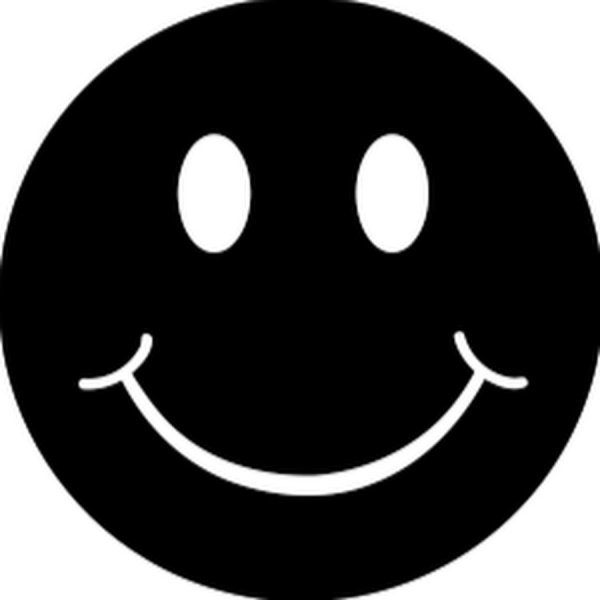 Смайлик черно белый