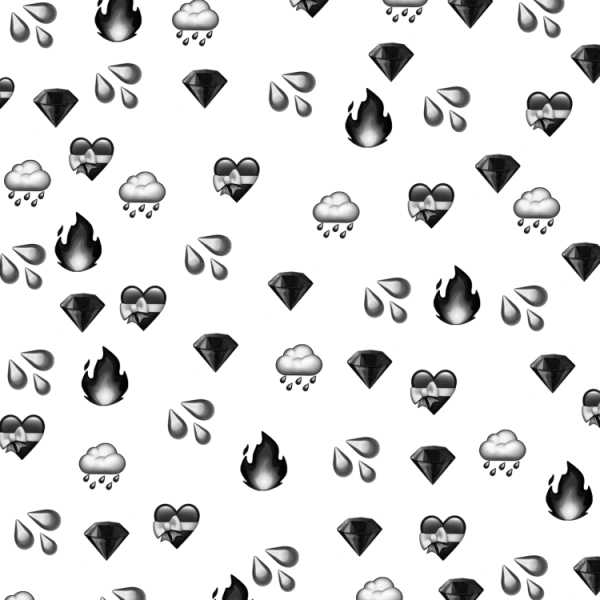 Много чёрных сердечек