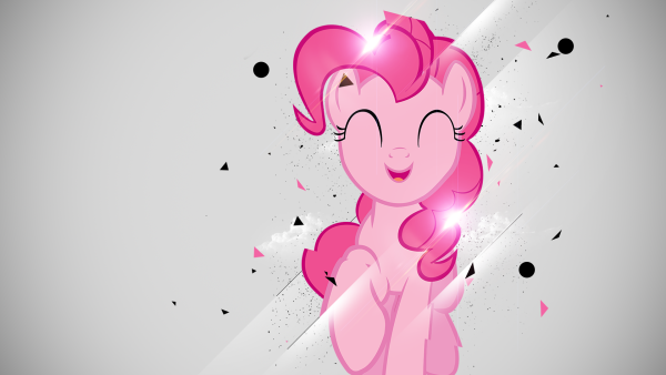 Пинки Пай на розовом фоне