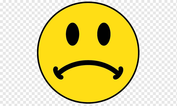 Грустный смайлик на прозрачном фоне