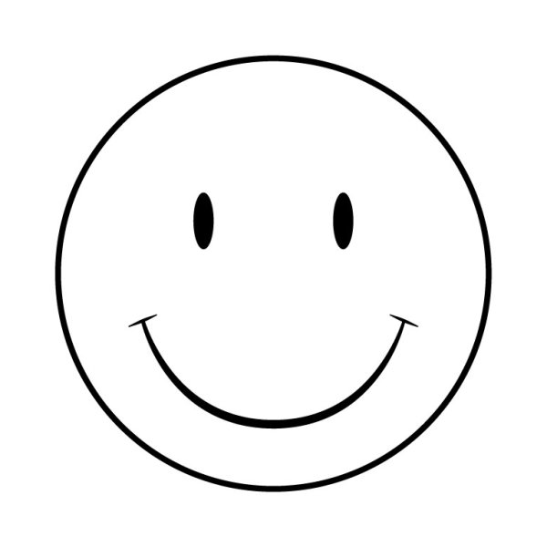 Улыбающийся смайлик черно белый