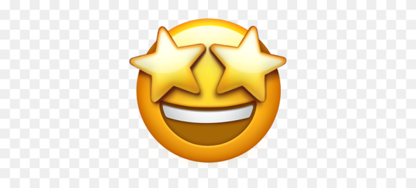 Смайлик со звездочками в глазах