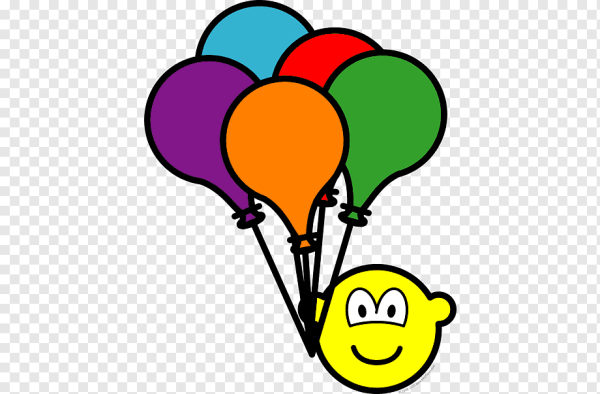 Смайлик с шариком в руке