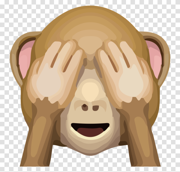 Смайлик обезьянка с закрытыми глазами