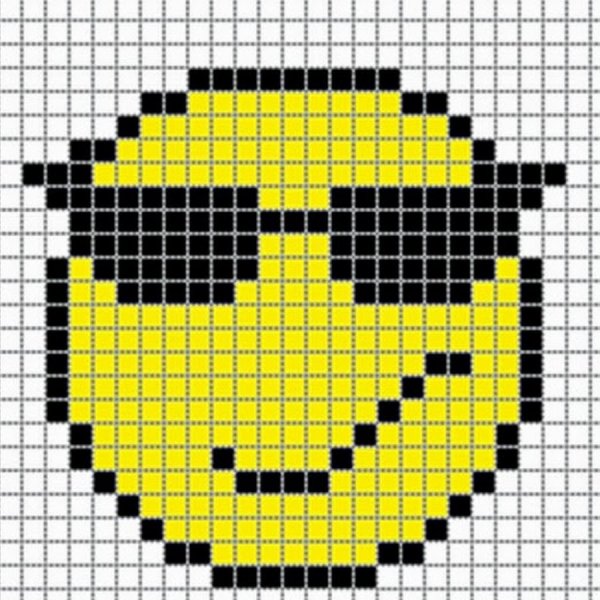 Рисование по клеткам смайлики