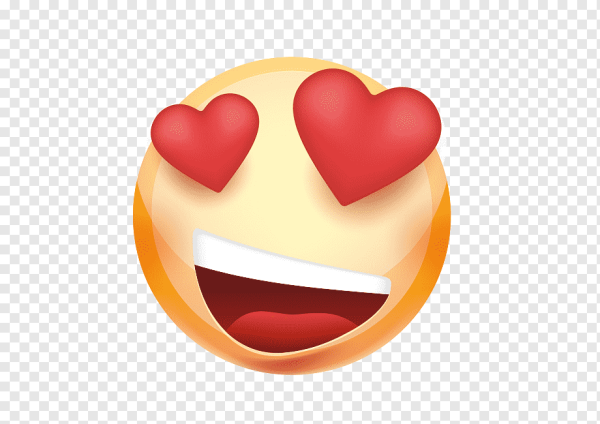 Влюбленный смайлик без фона