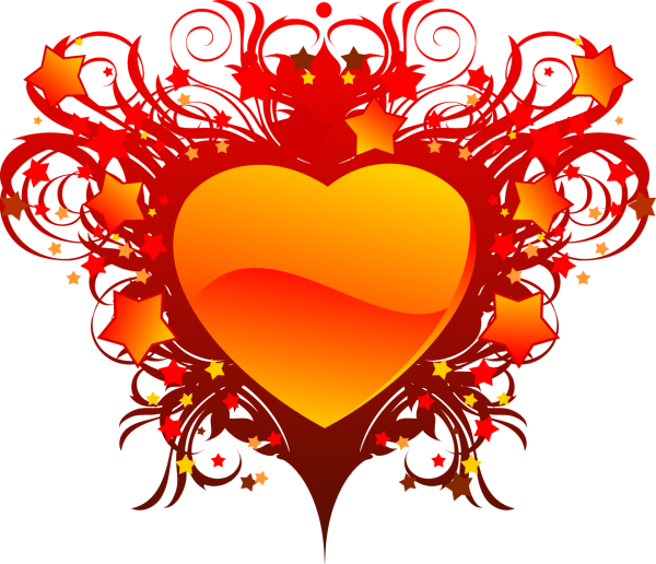 Оранжевые сердечки для фотошопа