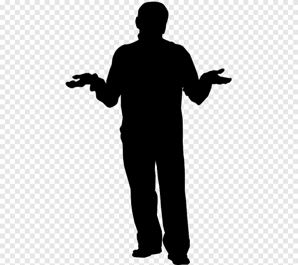 Человек с разводящими руками