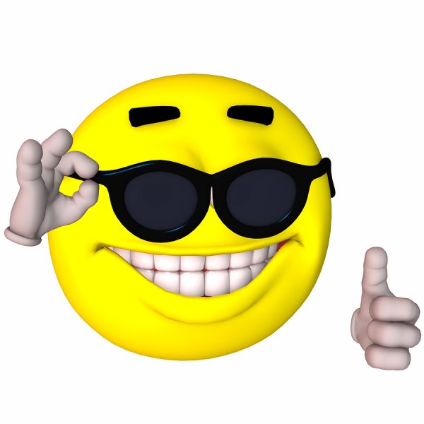 Улыбающийся смайлик в очках