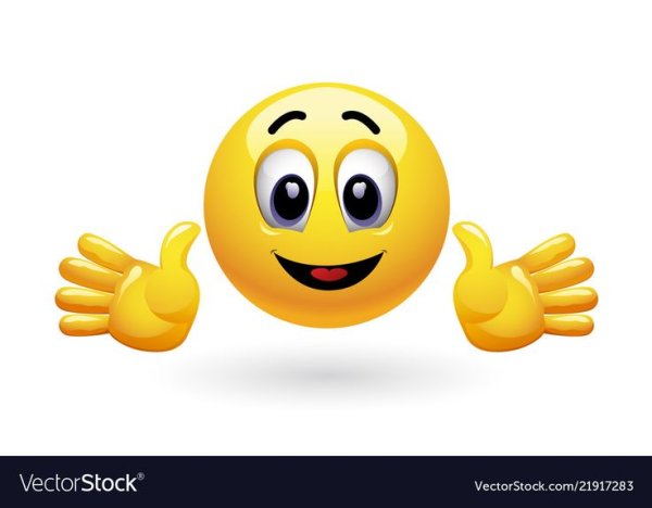 Улыбающийся смайлик с руками