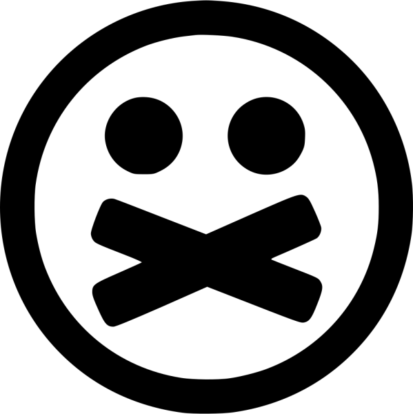 Смайлик с заклеенным ртом