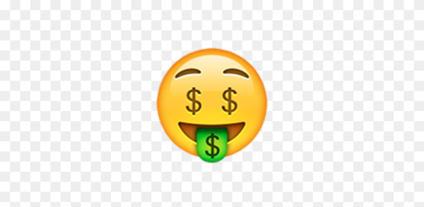 Смайлик с долларами в глазах