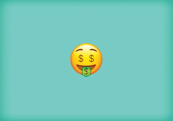 Смайлик с долларами в глазах