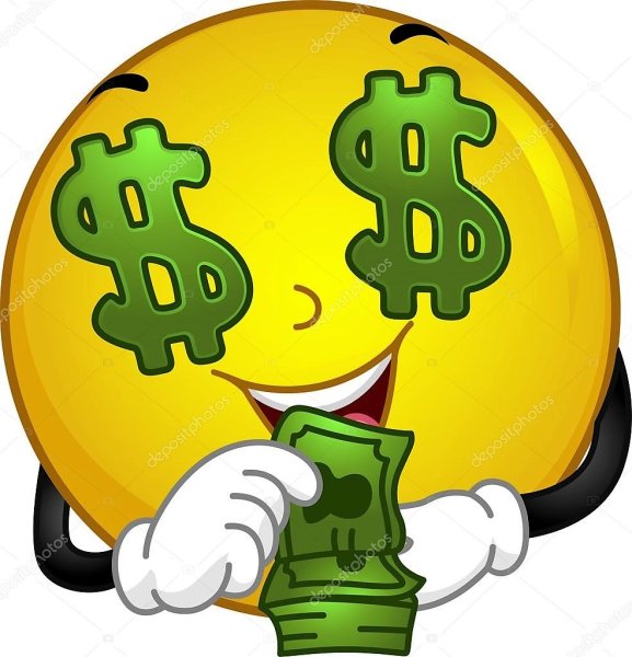 Смайл с долларами в глазах