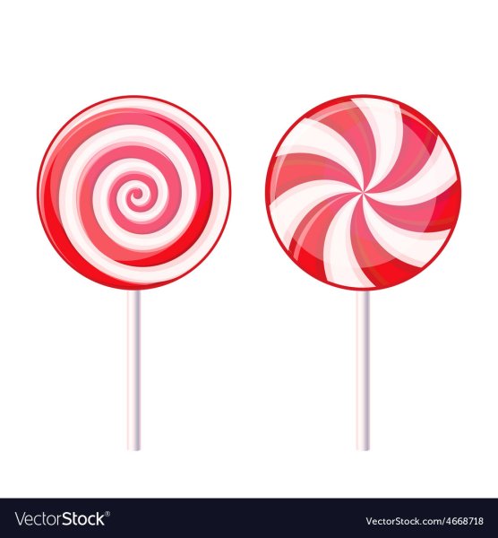 Красно белый леденец на палочке