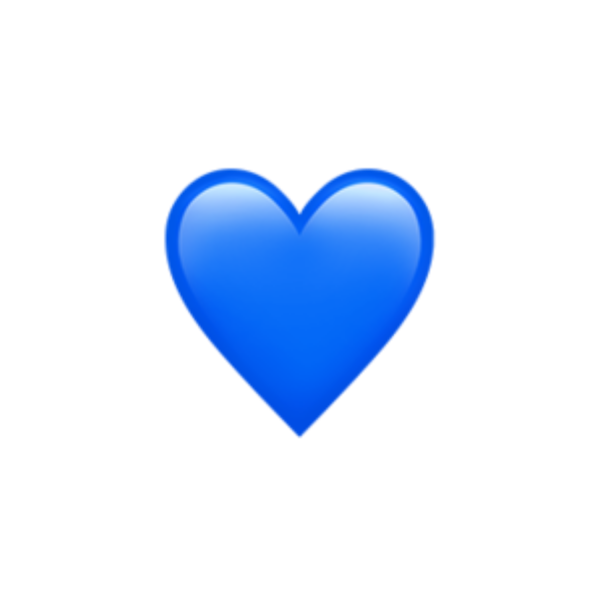 Синее сердце на белом фоне