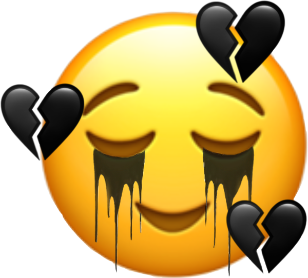 Плачущий смайлик черный
