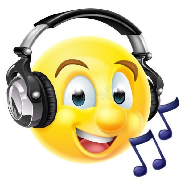 Смайлик в наушниках