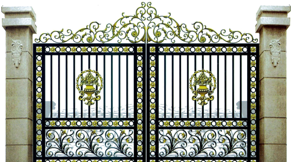 Кованые ворота без фона