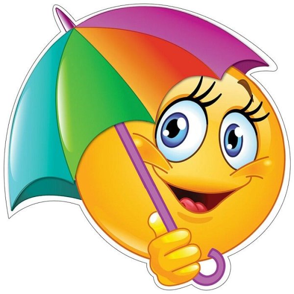 Смайлик под зонтиком