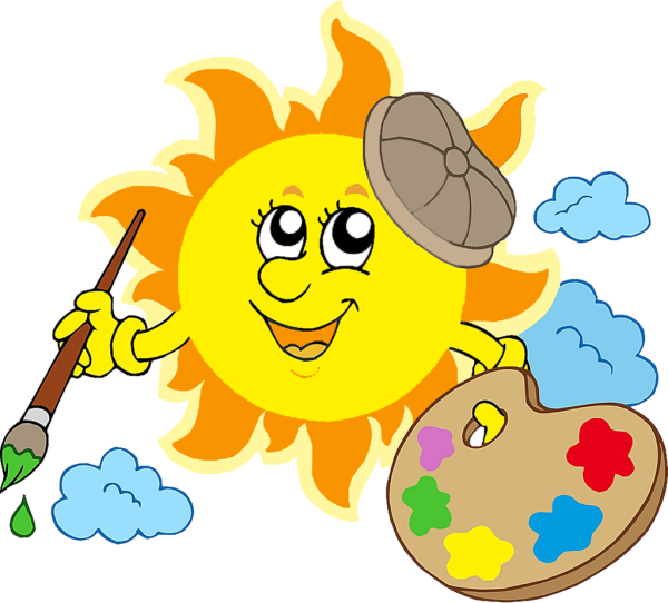 Солнце красками