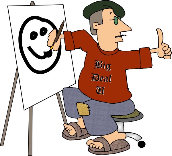 Смайлик с кисточкой