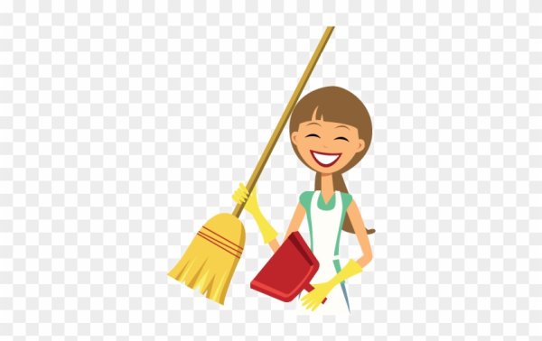 Уборщик на прозрачном фоне