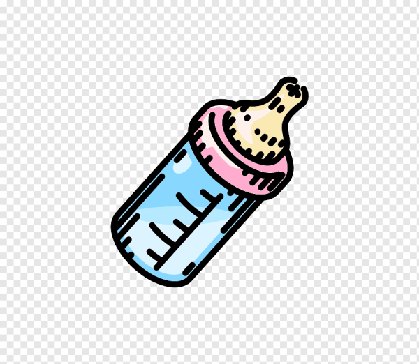 Детская бутылочка на прозрачном фоне