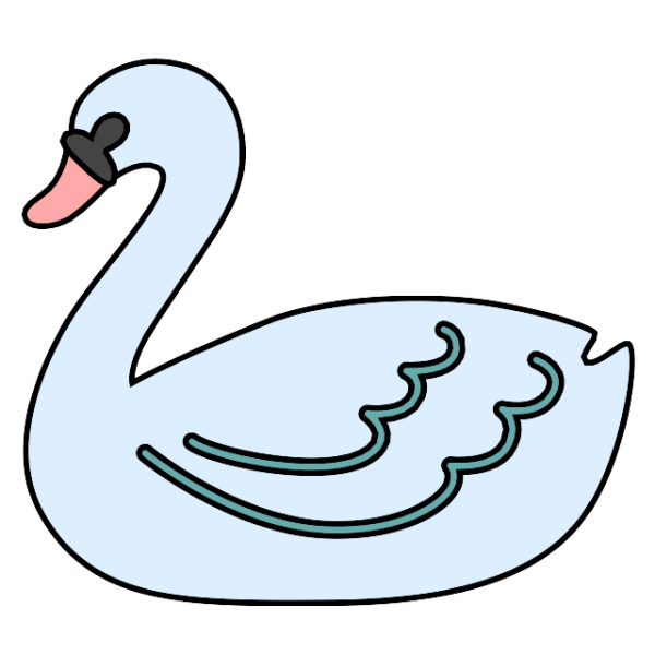 Лебедь мультяшный