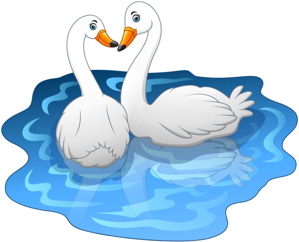 Лебедь мультяшный