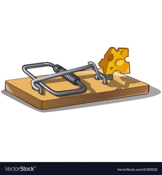 Мышеловка на белом фоне