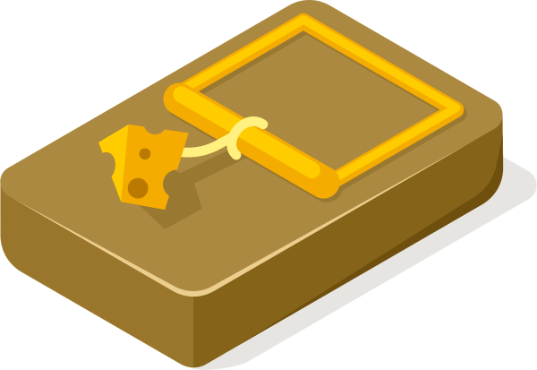 Мышеловка на прозрачном фоне