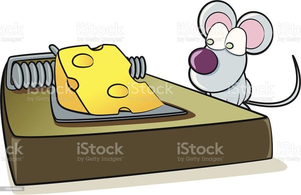 Мышка с сыром в мышеловке