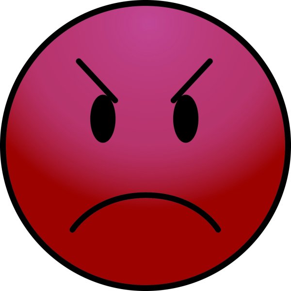 Красный смайлик грустный