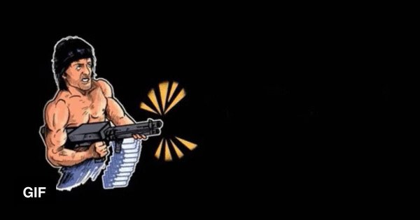 Джон Рэмбо с пулеметом