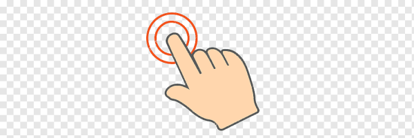 Палец нажимает на прозрачном фоне