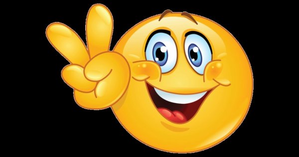 Весёлый смайлик на чёрном фоне