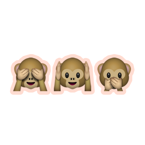 Смайлик обезьянка с закрытыми глазами
