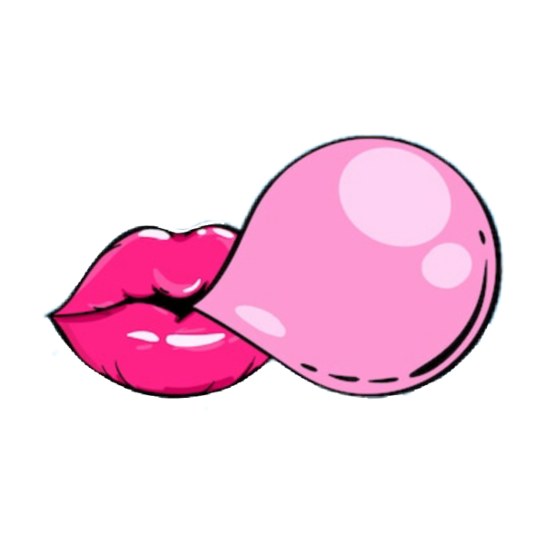 Губы с жвачкой