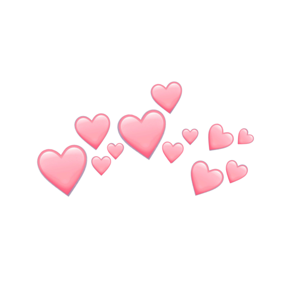 Розовые сердечки на прозрачном фоне