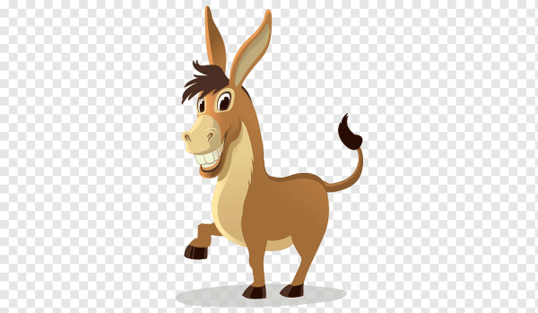 Осел коричневый мультяшный