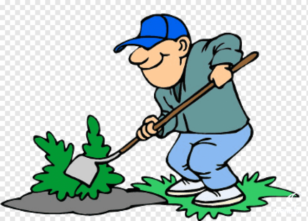 Садовник с лопатой