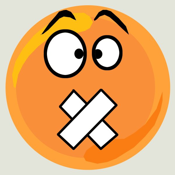 Смайлик с заклеенным ртом