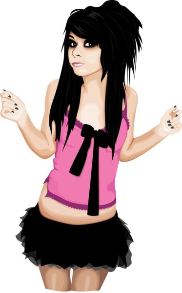 Эмо на белом фоне